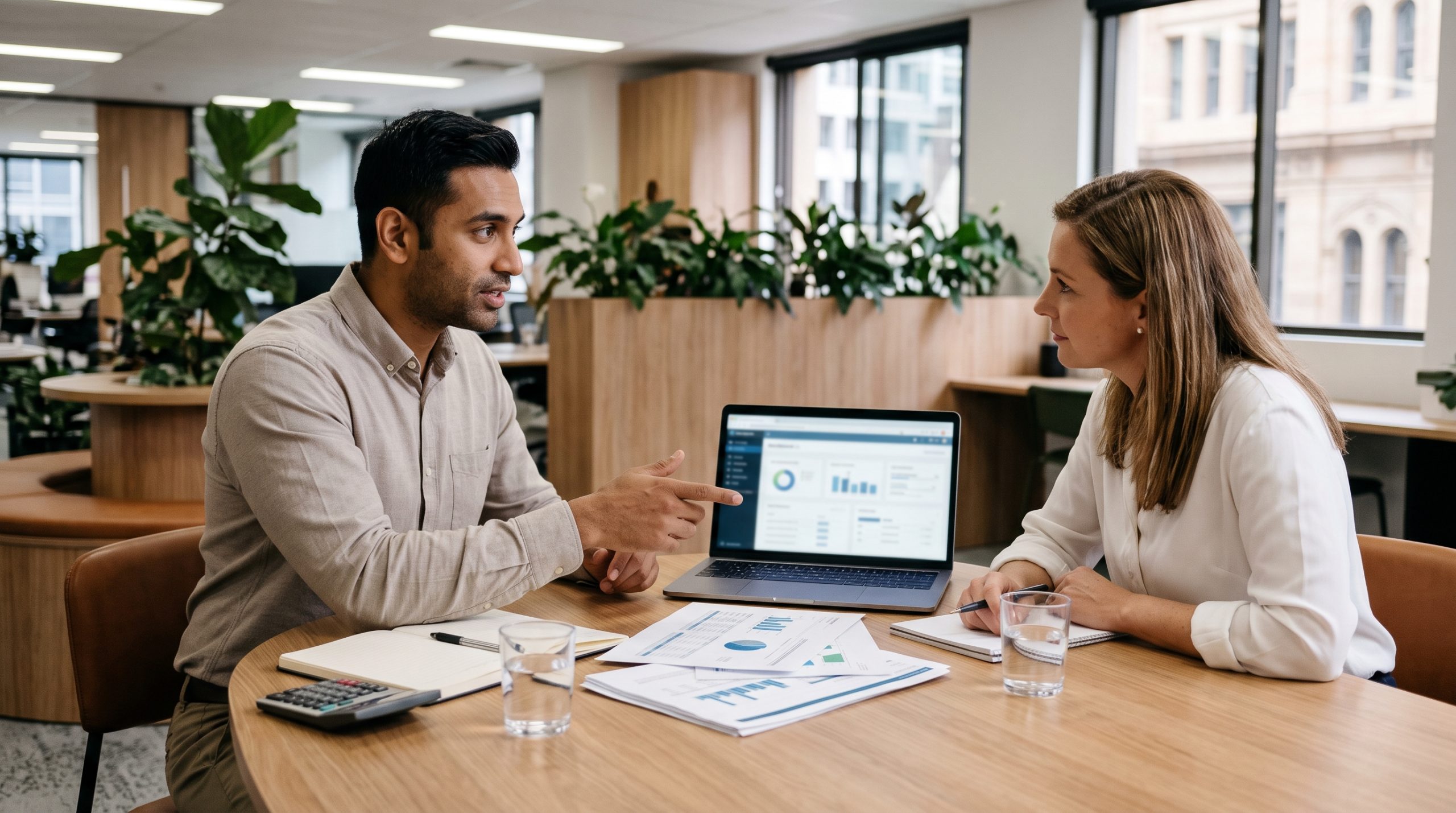UBS Accountants advising client on business financial statements